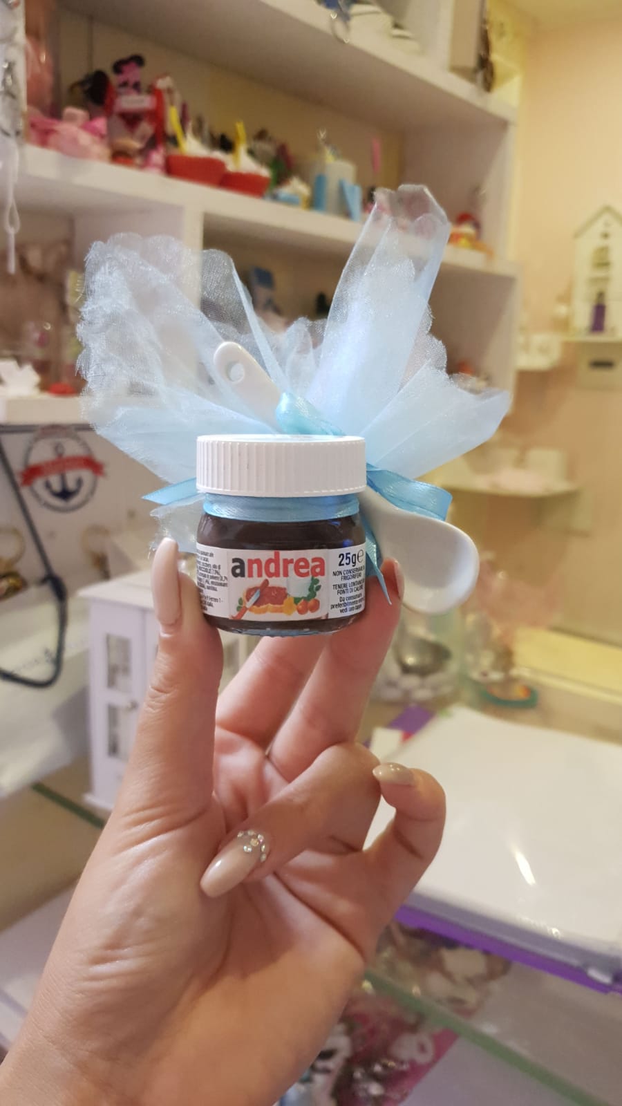 Nut.con.nome - Barattolino di nutella 25gr con etichetta personalizzata -  Mary's bomboniere