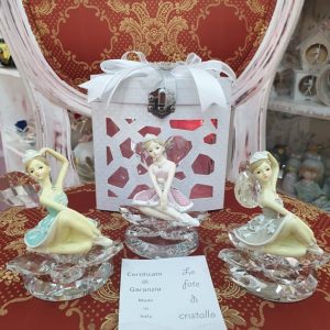 Ballerina su fiore di swarovski, d'appoggio e carillon