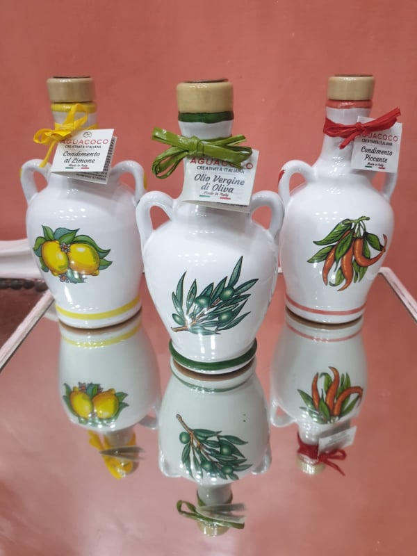 Bottiglie di olio in ceramica - Mary's bomboniere - collezione Aguacoco